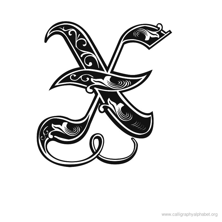 gothic-calligraphy-alphabet-x gothic-calligraphy-alphabet-x